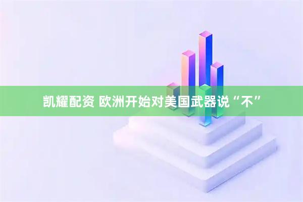 凯耀配资 欧洲开始对美国武器说“不”