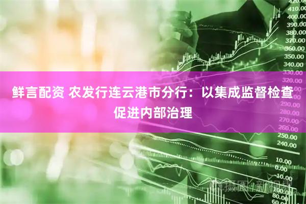鲜言配资 农发行连云港市分行：以集成监督检查促进内部治理